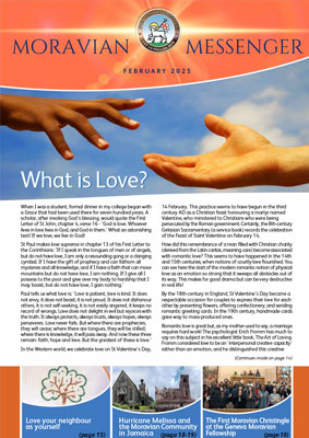 February 2026 Cover of the moravian messenger magazine feb 2026